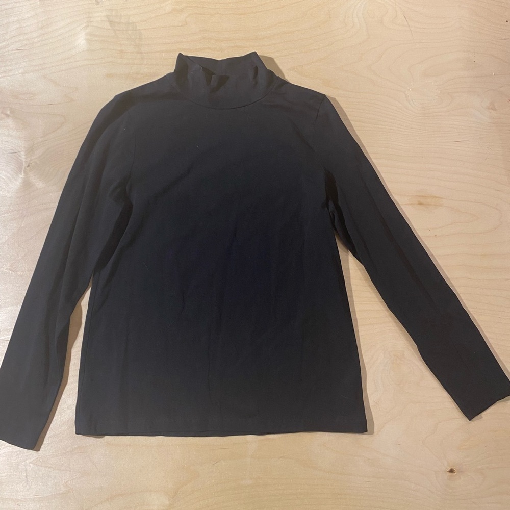 Talbots Black Cotton Blend Top SP (QS)